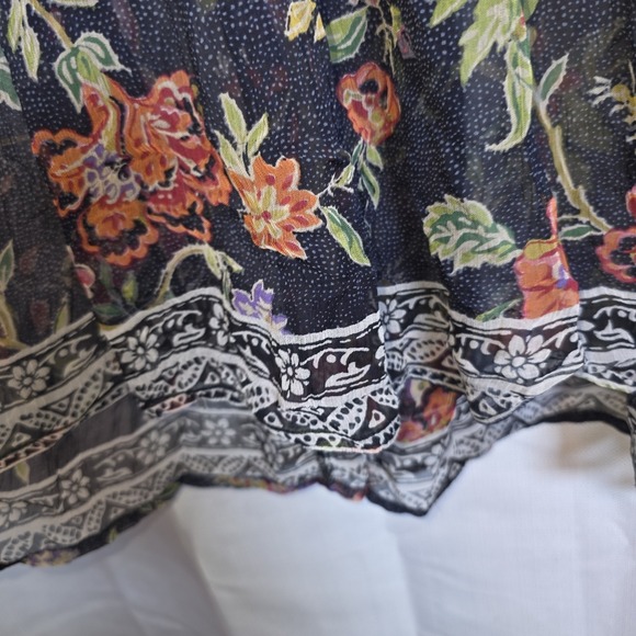 Maeve Anthropologie Babydoll Dress Womens S Forest Fairy Sheer Romatic V Neck - Picture 8 of 11